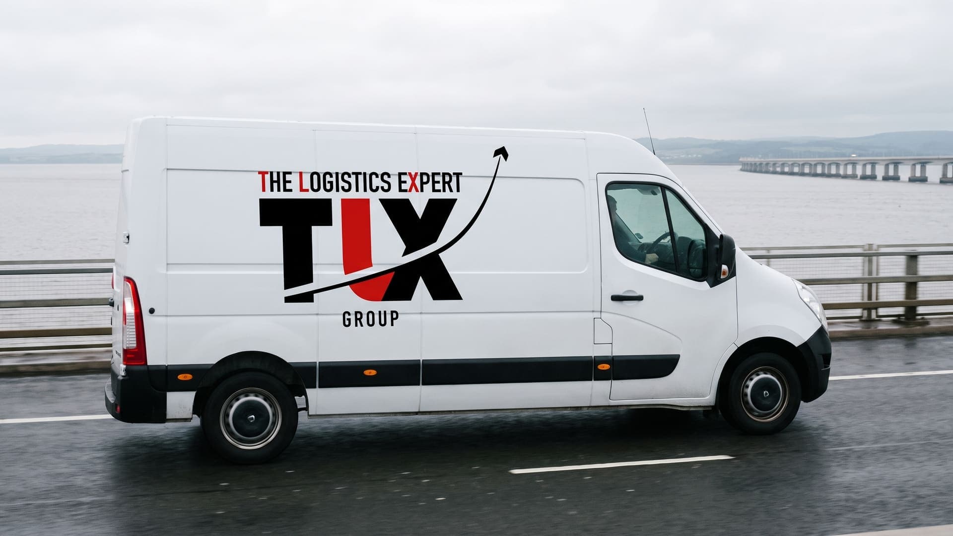 TLX Group van on the Prince of Wales Bridge over the Severn into Wales