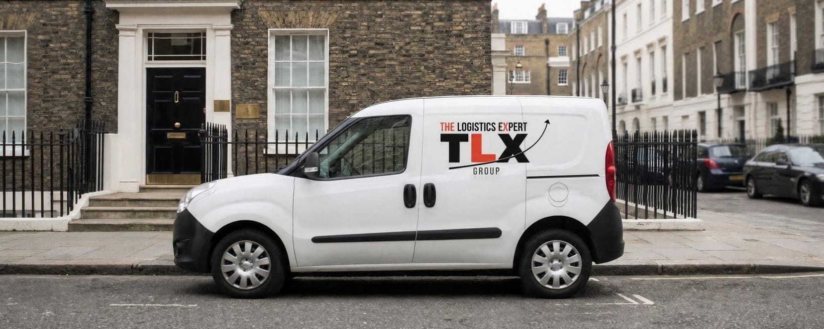 TLX Group small van on a street of law offices